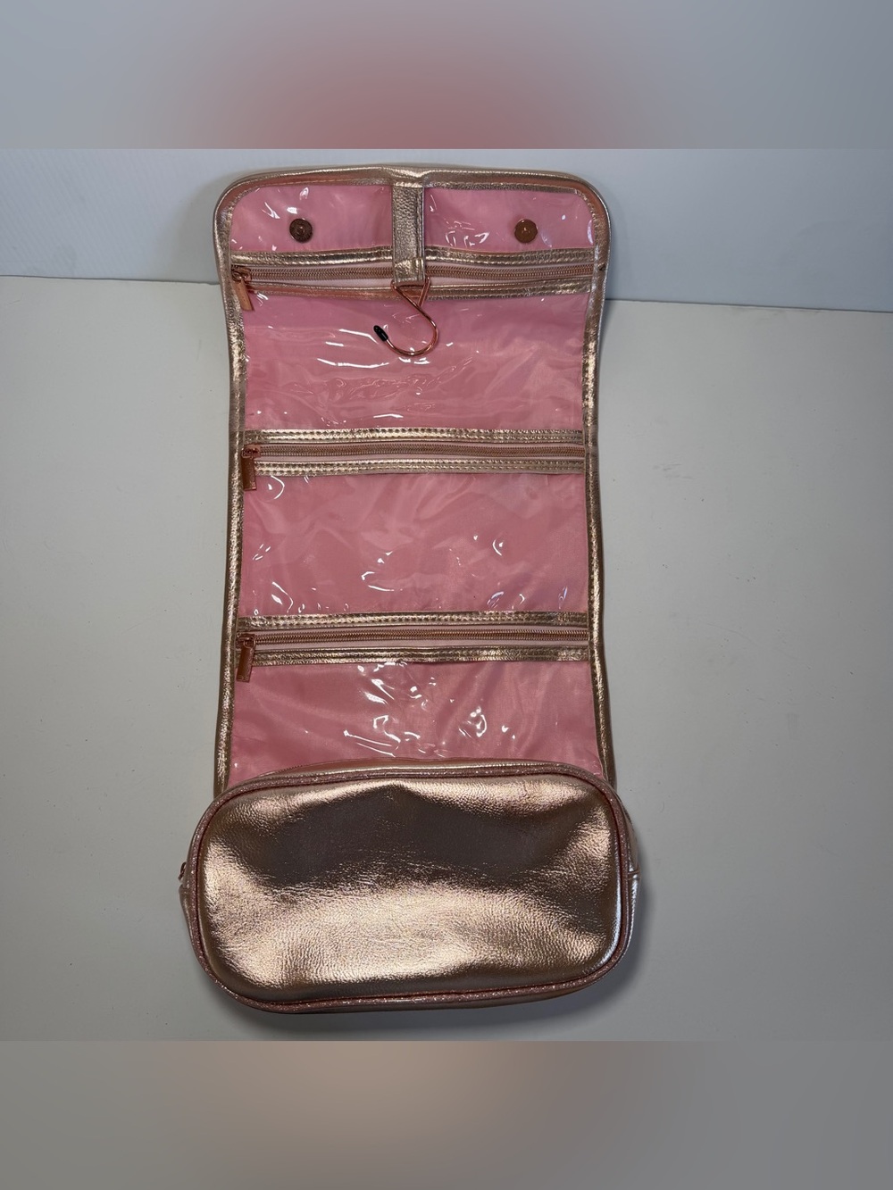 Collapsible Marble Jewelry/Makeup/Toiletries Bag with Hanger